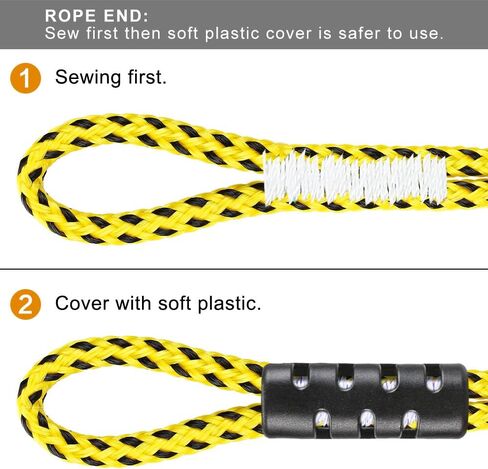 Water Ski Rope, Waterboard Rope, Soft Rubber Handle with 2 Floats, 2 Section, Boat Tow Rope, Towable Tube, 4000 lbs Capacity, 75 ft SELEWARE in Saudi Arabia