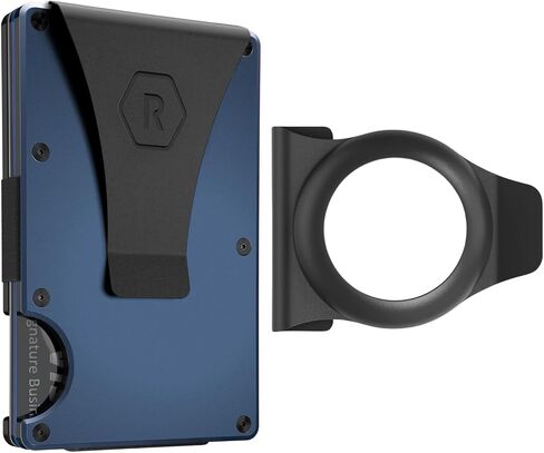 محفظة Ridge EDC Bundle Navy Clip Wallet للرجال + مجموعة حافظة Airtag - محفظة آمنة ومحمية بتقنية RFID مع حامل بطاقة هوائية ومشبك نقود. in Saudi Arabia