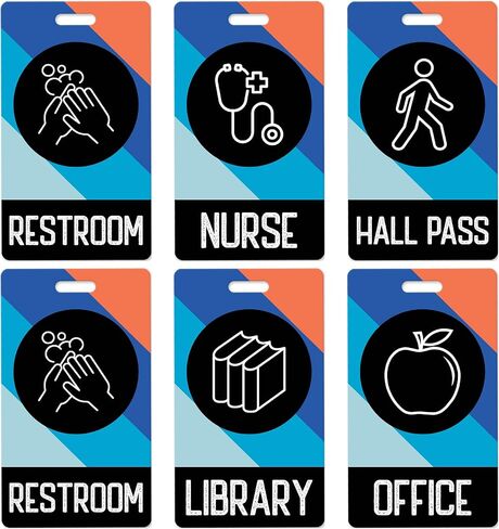 Heavy Duty Hall Passes for Teachers and Schools (6 Passes, School Mail) in Kuwait