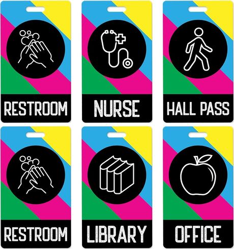 Heavy Duty Hall Passes for Teachers and Schools (6 Passes, School Mail) in Kuwait