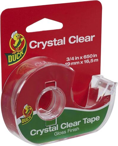 Duck Brand Crystal Clear Tape with Dispenser, Glossy, 3/4-Inch x 650 Inches, Single Roll (1062650) in Saudi Arabia