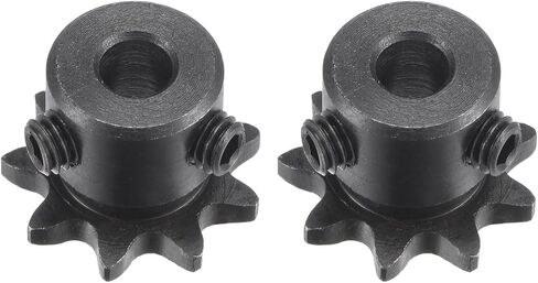 uxcell #25 Chain Roller Sprocket, 6mm Bore 1/4" Pitch 9 Tooth Single Strand Chain Sprocket, C45 Carbon Steel 25 Roller Chain Sprocket with Set Screws for ISO 04C Chain, 2Pcs in Saudi Arabia