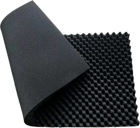 4 عبوات من ألواح الرغوة الصوتية، لوحة صوتية لغرفة الآلات الموسيقية KTV، لوحة إسفنجية سوداء على شكل بيضة كبيرة الحجم ممتصة للصوت، 48 بوصة × 24 بوصة × 2 بوصة in Kuwait