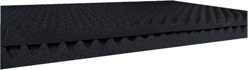 4 عبوات من ألواح الرغوة الصوتية، لوحة صوتية لغرفة الآلات الموسيقية KTV، لوحة إسفنجية سوداء على شكل بيضة كبيرة الحجم ممتصة للصوت، 48 بوصة × 24 بوصة × 2 بوصة in Kuwait