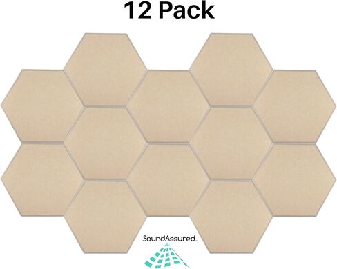ألواح صوتية سداسية لتخفيف الصوت - 12 قطعة من ألواح امتصاص الصوت ذاتية اللصق - معالجة صوتية صديقة للبيئة لتقليل الصدى (أزرق) in Kuwait