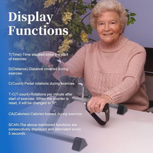 Under Desk Bike Pedal Exerciser for Seniors, Mini Stationary Exercise Bike for Home, Rehabilitation Peddler Machine in Kuwait