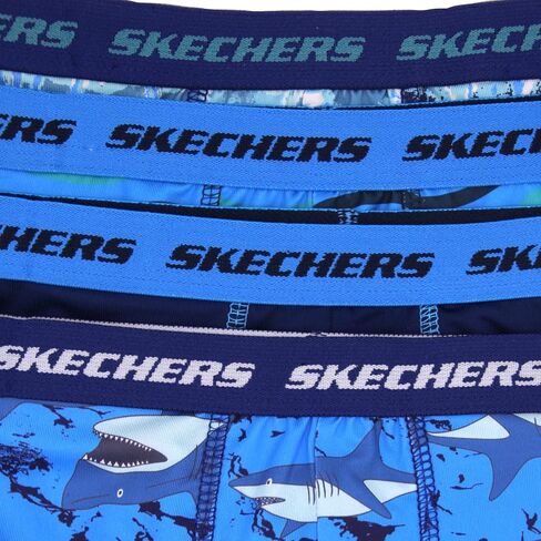 Skechers Boys' Amazon Exclusive 8pk Athletic Boxer Briefs with Unique Prints in Sizes 2/3t, 4, 6, 8 and 10 in Saudi Arabia