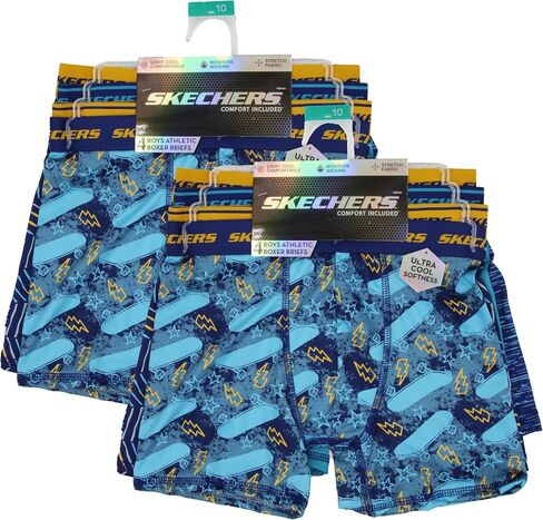 Skechers Boys' Amazon Exclusive 8pk Athletic Boxer Briefs with Unique Prints in Sizes 2/3t, 4, 6, 8 and 10 in Saudi Arabia