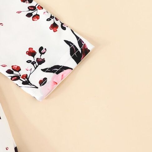 Kislio Newborn Baby Girls Boy Knotted Gown Floral Nightgown Sleeper Gown Swaddle Headband Hat Coming Home Outfit Set in Kuwait