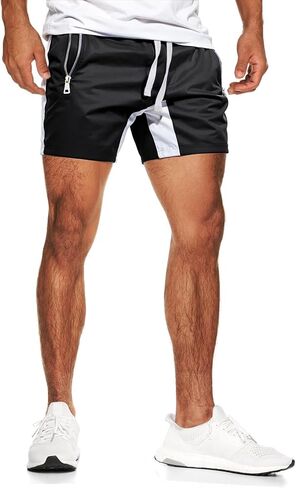 GYMBULLFIGHT Men's Casual Shorts 5"/ 7" Drawstring Summer Quick Dry Lightweight Beach Shorts with Zipper Pockets in Saudi Arabia