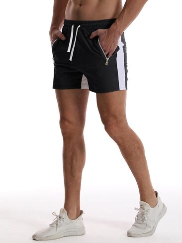 GYMBULLFIGHT Men's Casual Shorts 5"/ 7" Drawstring Summer Quick Dry Lightweight Beach Shorts with Zipper Pockets in Saudi Arabia