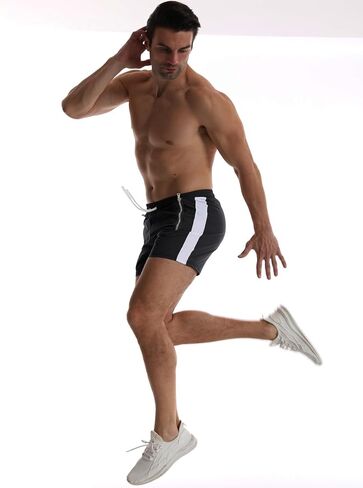 GYMBULLFIGHT Men's Casual Shorts 5"/ 7" Drawstring Summer Quick Dry Lightweight Beach Shorts with Zipper Pockets in Saudi Arabia