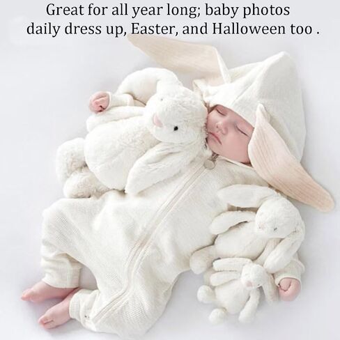 Baby Bunny Costume, Girl or Boy Easter Outfit, Unisex Toddler Rabbit Dress Up Romper, My First Easter Outfit in Saudi Arabia