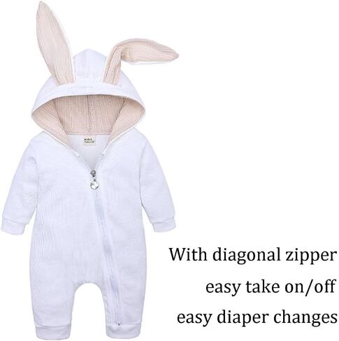 Baby Bunny Costume, Girl or Boy Easter Outfit, Unisex Toddler Rabbit Dress Up Romper, My First Easter Outfit in Saudi Arabia