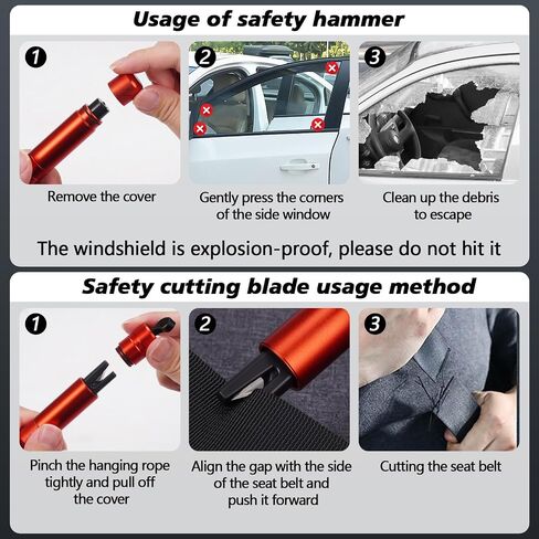 2 Pack Car Window Breaker Seatbelt Cutter Hammerdex, Safehammer Glass Breaker Car Window Breaker, for Emergency Under Water Car Safety Tool in Saudi Arabia