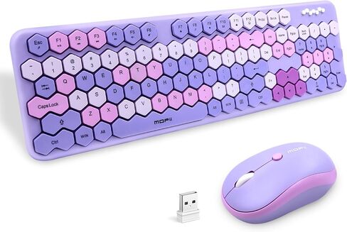 2.4GHz Wireless Keyboard and Mouse Combination,Honeycomb Shaped 17-inch Keyboard for Teenagers' laptops and PCs in Saudi Arabia