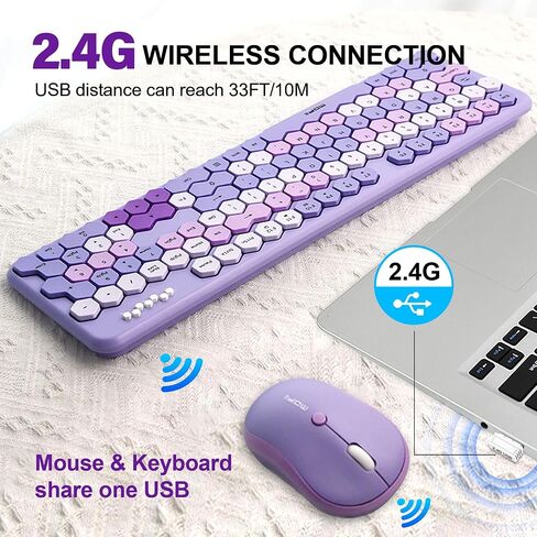2.4GHz Wireless Keyboard and Mouse Combination,Honeycomb Shaped 17-inch Keyboard for Teenagers' laptops and PCs in Saudi Arabia