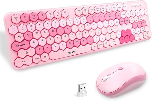 2.4GHz Wireless Keyboard and Mouse Combination,Honeycomb Shaped 17-inch Keyboard for Teenagers' laptops and PCs in Saudi Arabia