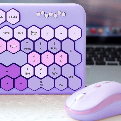 2.4GHz Wireless Keyboard and Mouse Combination,Honeycomb Shaped 17-inch Keyboard for Teenagers' laptops and PCs in Saudi Arabia