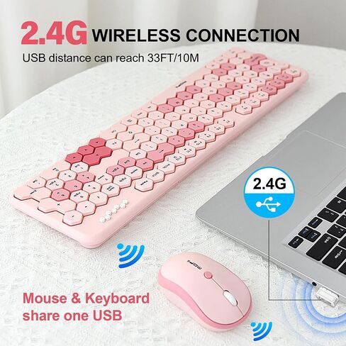 2.4GHz Wireless Keyboard and Mouse Combination,Honeycomb Shaped 17-inch Keyboard for Teenagers' laptops and PCs in Saudi Arabia
