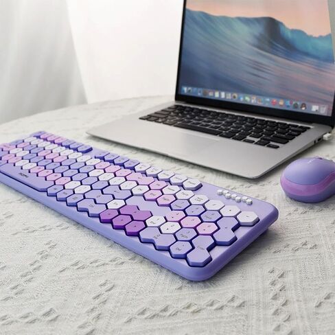 2.4GHz Wireless Keyboard and Mouse Combination,Honeycomb Shaped 17-inch Keyboard for Teenagers' laptops and PCs in Saudi Arabia