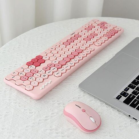 2.4GHz Wireless Keyboard and Mouse Combination,Honeycomb Shaped 17-inch Keyboard for Teenagers' laptops and PCs in Saudi Arabia