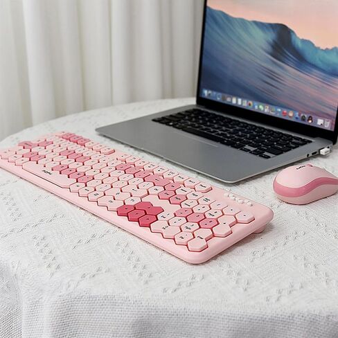 2.4GHz Wireless Keyboard and Mouse Combination,Honeycomb Shaped 17-inch Keyboard for Teenagers' laptops and PCs in Saudi Arabia