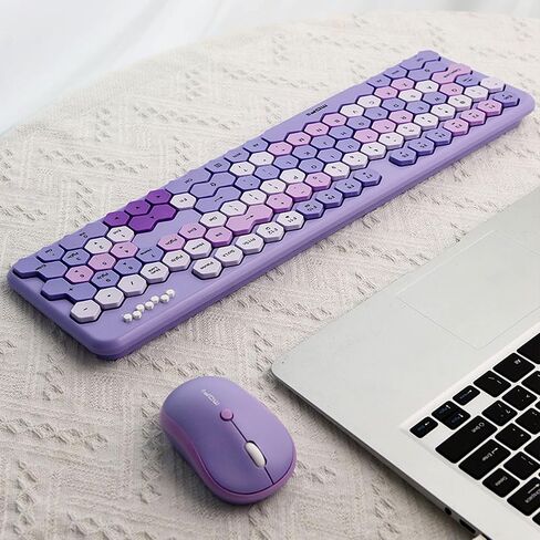 2.4GHz Wireless Keyboard and Mouse Combination,Honeycomb Shaped 17-inch Keyboard for Teenagers' laptops and PCs in Saudi Arabia