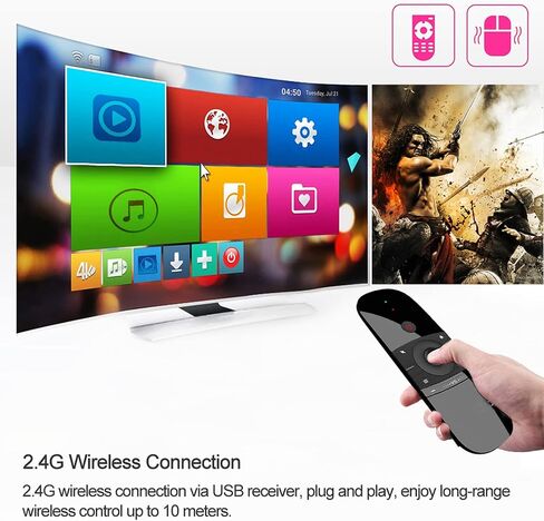 W1 2.4G Air Mouse لوحة مفاتيح لاسلكية للتحكم عن بعد بالأشعة تحت الحمراء التعلم عن بعد 6 محاور تحسس الحركة مع مستقبل USB للتلفزيون الذكي Android TV Box الكمبيوتر المحمول in Saudi Arabia