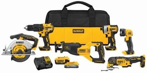 DEWALT 20V MAX Power Tool Combo Kit, 6-Tool Cordless Power Tool Set with 2 Batteries and Charger (DCK675E1M1) in Saudi Arabia