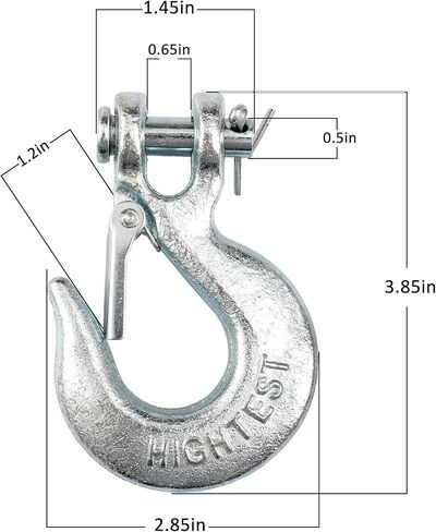 4 عبوات من خطافات Clevis زلة مقاس 1/4 بوصة مع مزلاج أمان، خطاف سحب عالي التحمل من EYSOLD درجة 70 خطاف سلسلة فولاذية مزورة، 12,600 رطل تعمل لمقطورة شاحنة نقل سحب ونش مقطورة in Kuwait