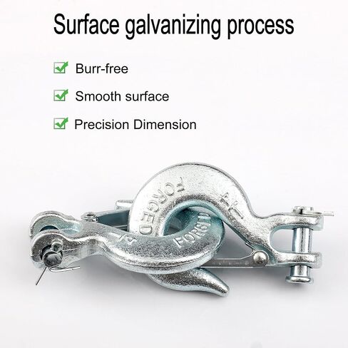 4 عبوات من خطافات Clevis زلة مقاس 1/4 بوصة مع مزلاج أمان، خطاف سحب عالي التحمل من EYSOLD درجة 70 خطاف سلسلة فولاذية مزورة، 12,600 رطل تعمل لمقطورة شاحنة نقل سحب ونش مقطورة in Kuwait