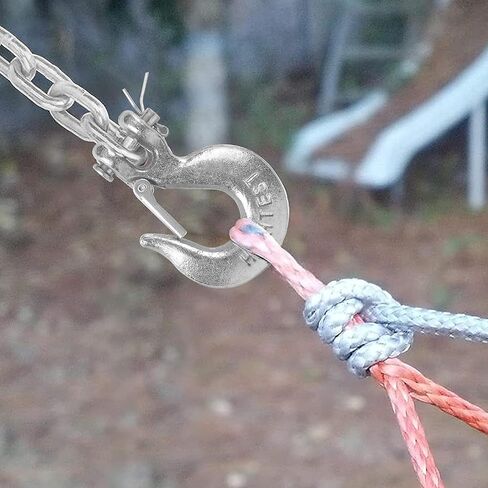 4 عبوات من خطافات Clevis زلة مقاس 1/4 بوصة مع مزلاج أمان، خطاف سحب عالي التحمل من EYSOLD درجة 70 خطاف سلسلة فولاذية مزورة، 12,600 رطل تعمل لمقطورة شاحنة نقل سحب ونش مقطورة in Kuwait