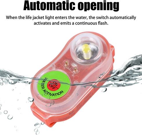 2PCS Life Jacket Light, Automatic Locator LED Light Life Jacket Strobe Light for Water Survival Emergency in Saudi Arabia