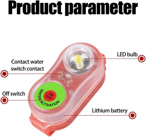 2PCS Life Jacket Light, Automatic Locator LED Light Life Jacket Strobe Light for Water Survival Emergency in Saudi Arabia