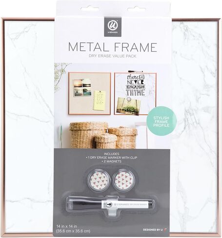 U Brands Magnetic Dry Erase Board, Marble Finish, 14 x 14 ", Rose Gold Aluminum Frame in Saudi Arabia
