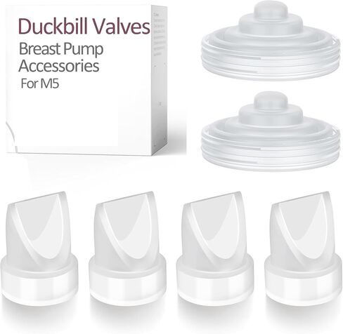 Replacement 4 Duckbill Valves/Duck Bill Valve & 2 Silicone Membrane/Diaphragm Compatible with Momcozy M5 Wearable Breast Pump, Accessories Made by Durceler, Not Original Momcozy Pump Parts in Saudi Arabia