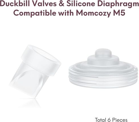 Replacement 4 Duckbill Valves/Duck Bill Valve & 2 Silicone Membrane/Diaphragm Compatible with Momcozy M5 Wearable Breast Pump, Accessories Made by Durceler, Not Original Momcozy Pump Parts in Saudi Arabia