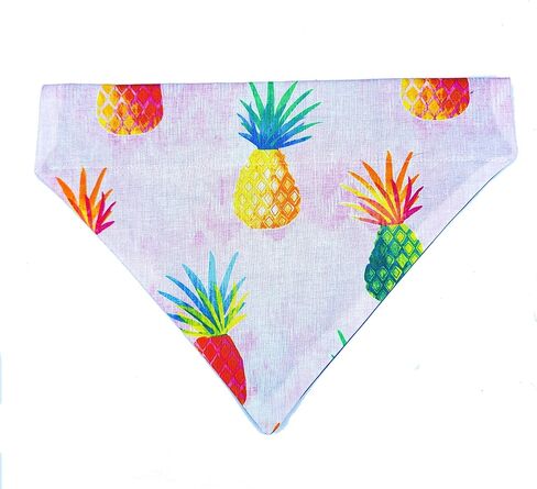 Rainbow Pineapple Over the Collar Dog Bandana That Slips onto Their Existing Collar Size Extra Large in Saudi Arabia