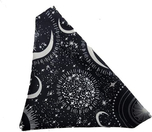 Glow in the Dark Black and White Moons and Stars Over the Collar Dog Bandana That Slips onto Their Existing Collar Size Extra Large in Saudi Arabia