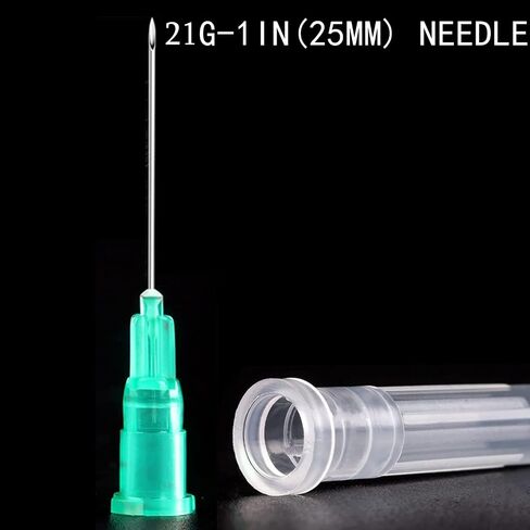 100 حزمة 21Ga 1 بوصة/25 مم مع غطاء الاستغناء عن ملحقات إبرة مستلزمات المختبر القابل للتصرف، مغلفة بشكل فردي in Kuwait