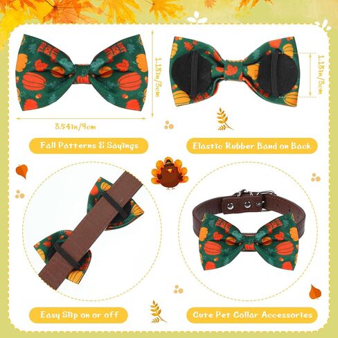30 Pcs Dog Collar Bow Ties Bulk Dog Bowtie Holiday Dog Accessories Collar Charms Detachable Attachment Puppy Bows for Small Medium Large Dogs Cat Grooming Supply (Fall Style) in Saudi Arabia