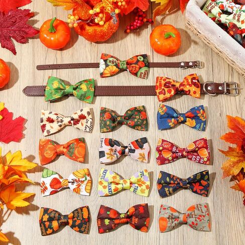30 Pcs Dog Collar Bow Ties Bulk Dog Bowtie Holiday Dog Accessories Collar Charms Detachable Attachment Puppy Bows for Small Medium Large Dogs Cat Grooming Supply (Fall Style) in Saudi Arabia