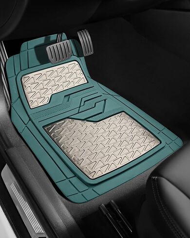سجادات أرضية مطاطية شديدة التحمل من PIC AUTO، مجموعة سجادات سيارة زيتونية ودخانية، سجادات سيارة أمامية وخلفية مع وسادة للكعب وظهر مضاد للانزلاق، حماية من جميع الأحوال الجوية، مناسبة لسيارات الدفع الرباعي والسيدان والشاحنات in Kuwait