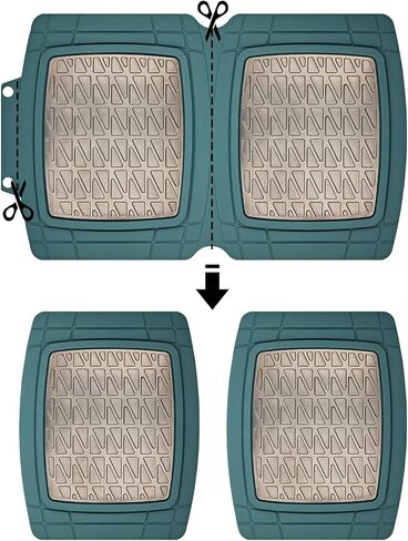 سجادات أرضية مطاطية شديدة التحمل من PIC AUTO، مجموعة سجادات سيارة زيتونية ودخانية، سجادات سيارة أمامية وخلفية مع وسادة للكعب وظهر مضاد للانزلاق، حماية من جميع الأحوال الجوية، مناسبة لسيارات الدفع الرباعي والسيدان والشاحنات in Kuwait