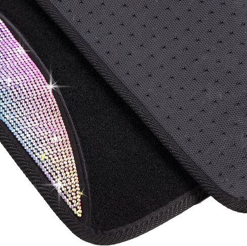 سجادات أرضية السيارة من أحجار الراين اللامعة من PIC AUTO، سجادات أمامية وخلفية لامعة من الكريستال اللامع مع وسادة كعب من ألياف الكربون السوداء - مناسبة عالميًا لسيارات الدفع الرباعي وسيارات السيدان والشاحنات (ذهبية 4 قطع) in Kuwait