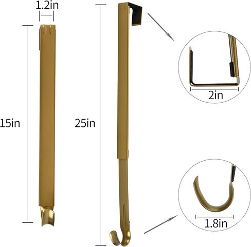Sattiyrch Wreath Door Hanger,Over The Door Wreath Holder,Adjustable Length Wreath Hook for Front Door,Holds Up to 20 lbs(Champagne) in Saudi Arabia