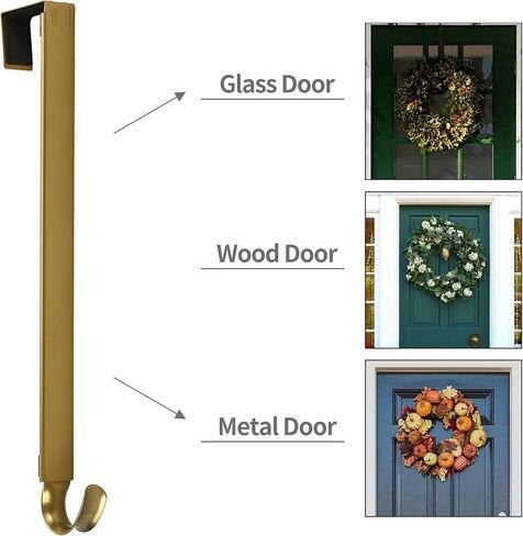 Sattiyrch Wreath Door Hanger,Over The Door Wreath Holder,Adjustable Length Wreath Hook for Front Door,Holds Up to 20 lbs(Champagne) in Saudi Arabia