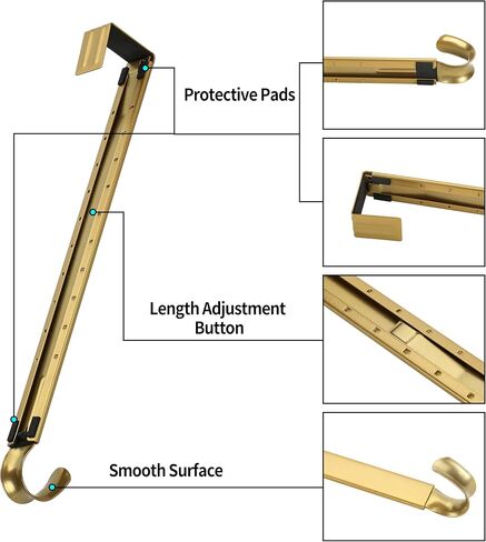 Sattiyrch Wreath Door Hanger,Over The Door Wreath Holder,Adjustable Length Wreath Hook for Front Door,Holds Up to 20 lbs(Champagne) in Saudi Arabia