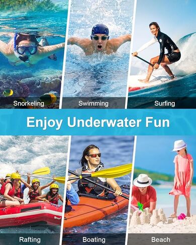 حافظة هاتف مقاومة للماء للغوص، حافظة هاتف تحت الماء مقاس 6.9 بوصة للغطس، حافظة عالمية ذاتية الفحص مقاومة للماء لهاتف آيفون 15 14 13 12 برو ماكس سامسونج S24 S23 S22 جوجل إل جي موتورولا أسود in Kuwait